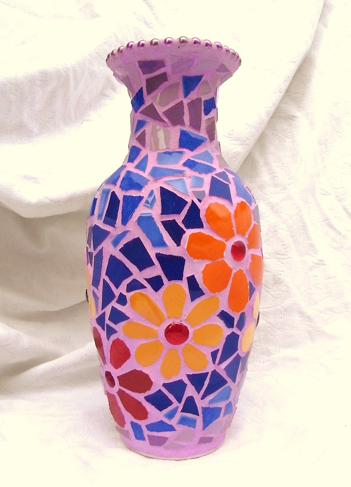 Summer Flowers Mosaic Vase